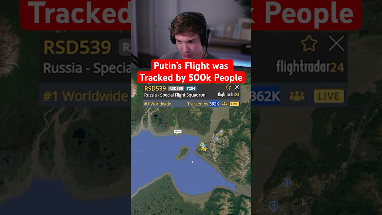 За полетом Путина следили 500 тысяч человек