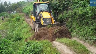 JCB Backhoe Loader-Leveling Hilly Uneven Narrow Road