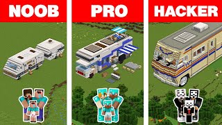 Minecraft NOOB vs PRO vs HACKER: FAMILY RV HOUSE BUILD CHALLENGE / Animation