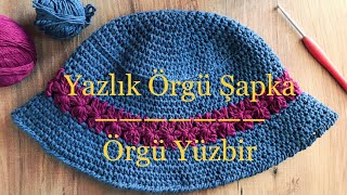 Yazlik Çi̇çekli̇ Örgü Şapka Crochet Hat Tığ Işi