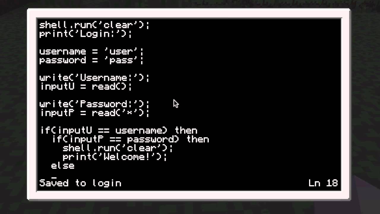 Craft Log In Computer Craft - Login Tutorial - YouTube