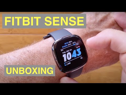 FITBIT SENSE GPS Track BTCall AFib&ECG Stress Mgmt Skin Temp Fitness Smartwatch: Unboxing & 1st Look