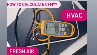 FLUKE Anemometer | How to calculate  CFM of fresh air AHU | Live demonstration of cfm testing