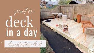 DECK IN A DAY [part 02]  How to Build a Ground Level Deck // DIY Floating Deck