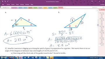 10.4/10.5 Area of Triangle and Applications