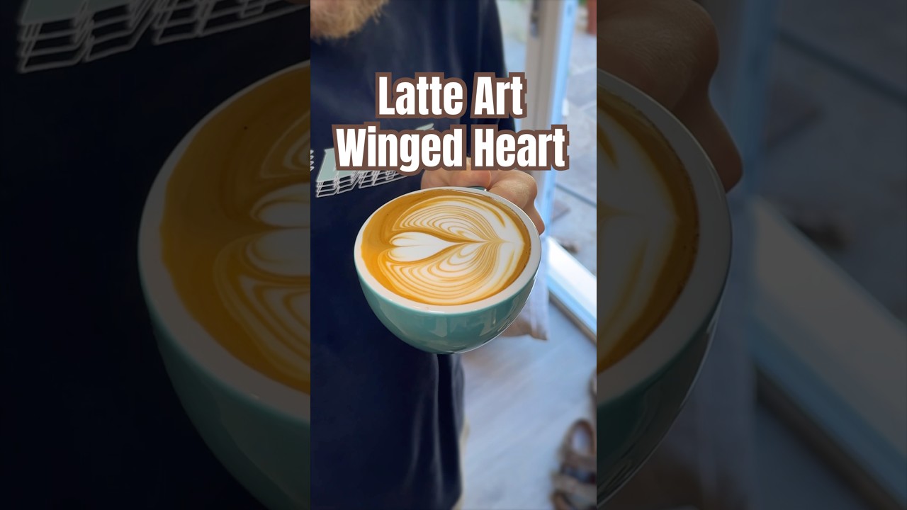 Latte art - winged heart 