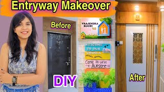 Amazing Entryway Makeover in Budget !  With DIY’s !  Ep1 ⭐! Indian Colorful Entrance Makeover