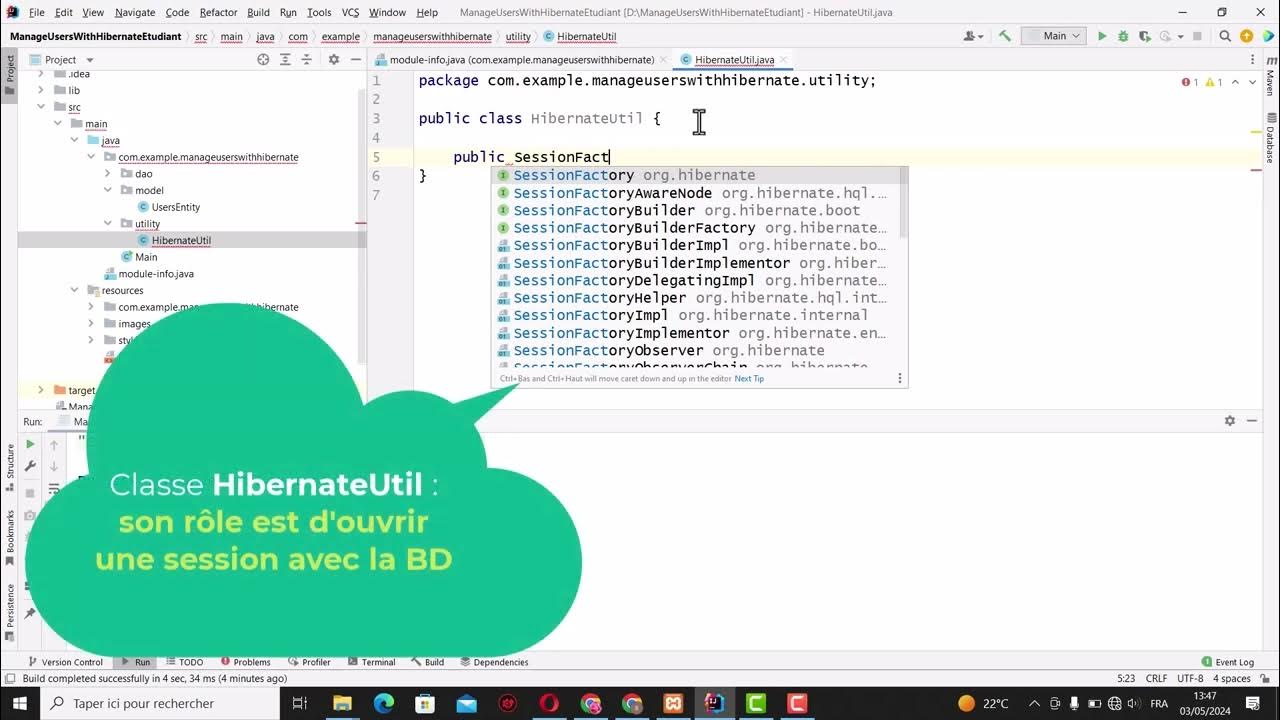 JAVAFX GUI TUTORIAL 13 : Create HibernateUtil java Class - MYSQL ...