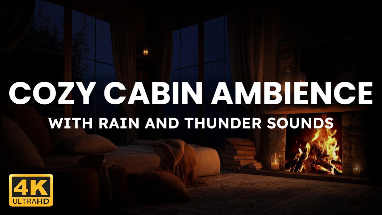 Deep Sleep in a Cozy Cabin. Rain Sound for Stress Relief and Deep ...