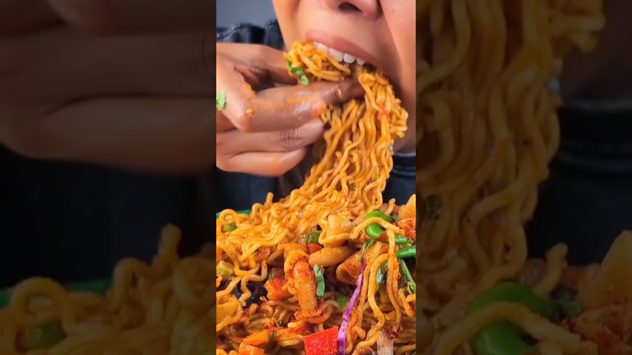 Indian Maggi Masala with Macaroni eating challenge 