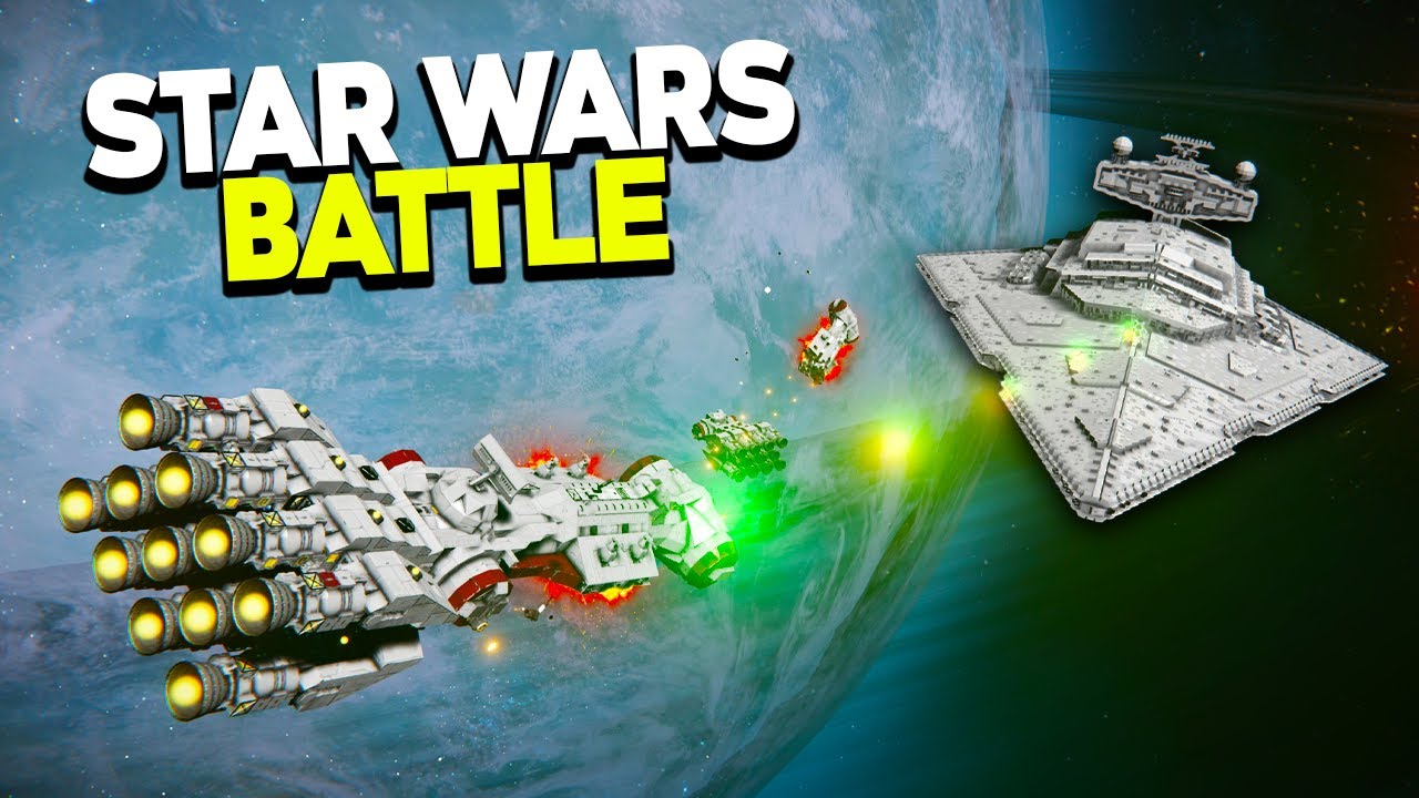 STAR WARS Star Destroyer Ambush - Space Engineers Battles - YouTube