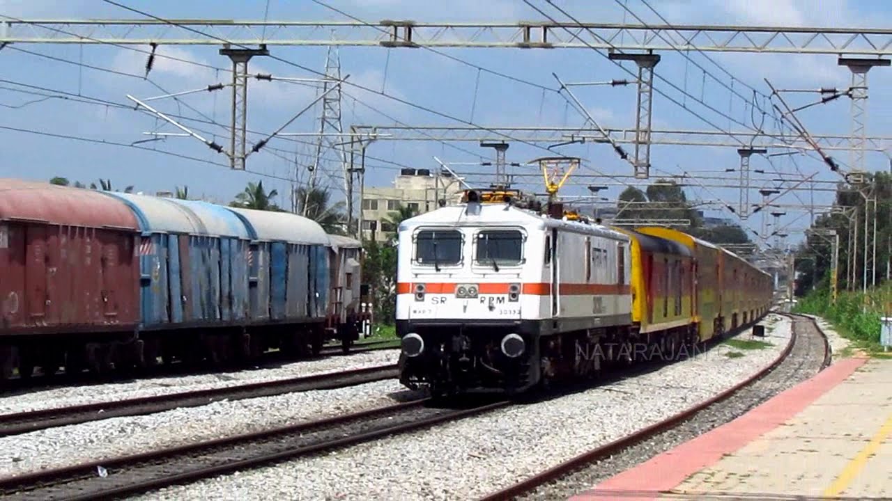 Indian Railways Double Decker Chases Freight Train.... YouTube