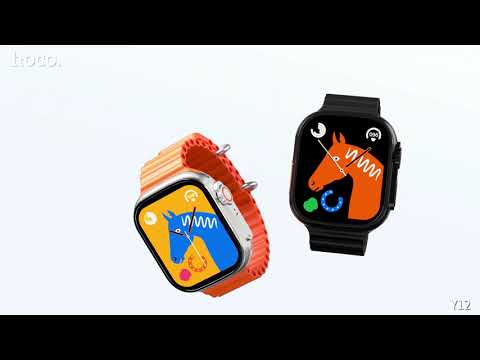 Смарт-годинник, розумний годинник Hoco Y12 Ultra smart sports watch (call version) чорний підтримка мобільного зв'язку, відео 1