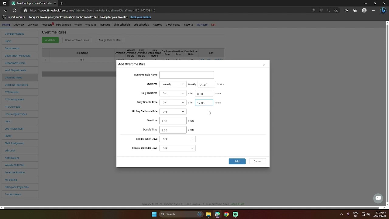 Time Clock Software Free Employee Attendance Application Timesheet Tracking  System for Work Hours and Payroll Project Task Job App Solution