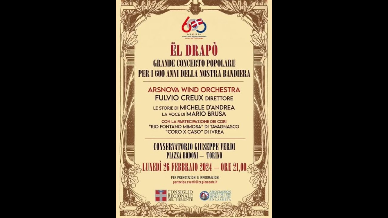 F. Creux EL DRAPO' Inno al Piemonte (ATTENZIONE leggere le informazioni sottostanti)