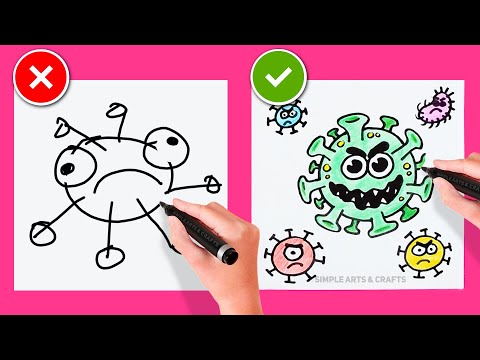 🦠   Coronavirus Drawing  How To Draw Covid 19  Easy Tutorial Step By Step DIY