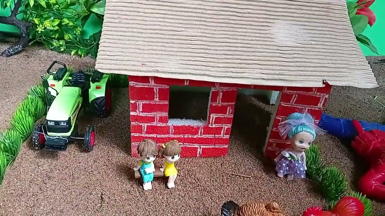 DIY mini farm model with goldfish aquarium | cowshed - animals barn | mini water pump #48