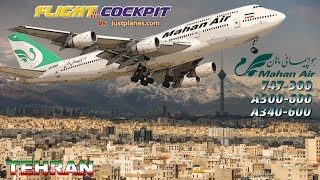 MAHAN AIR Cockpit Flying on Boeing 747, Airbus A300 & A340-600