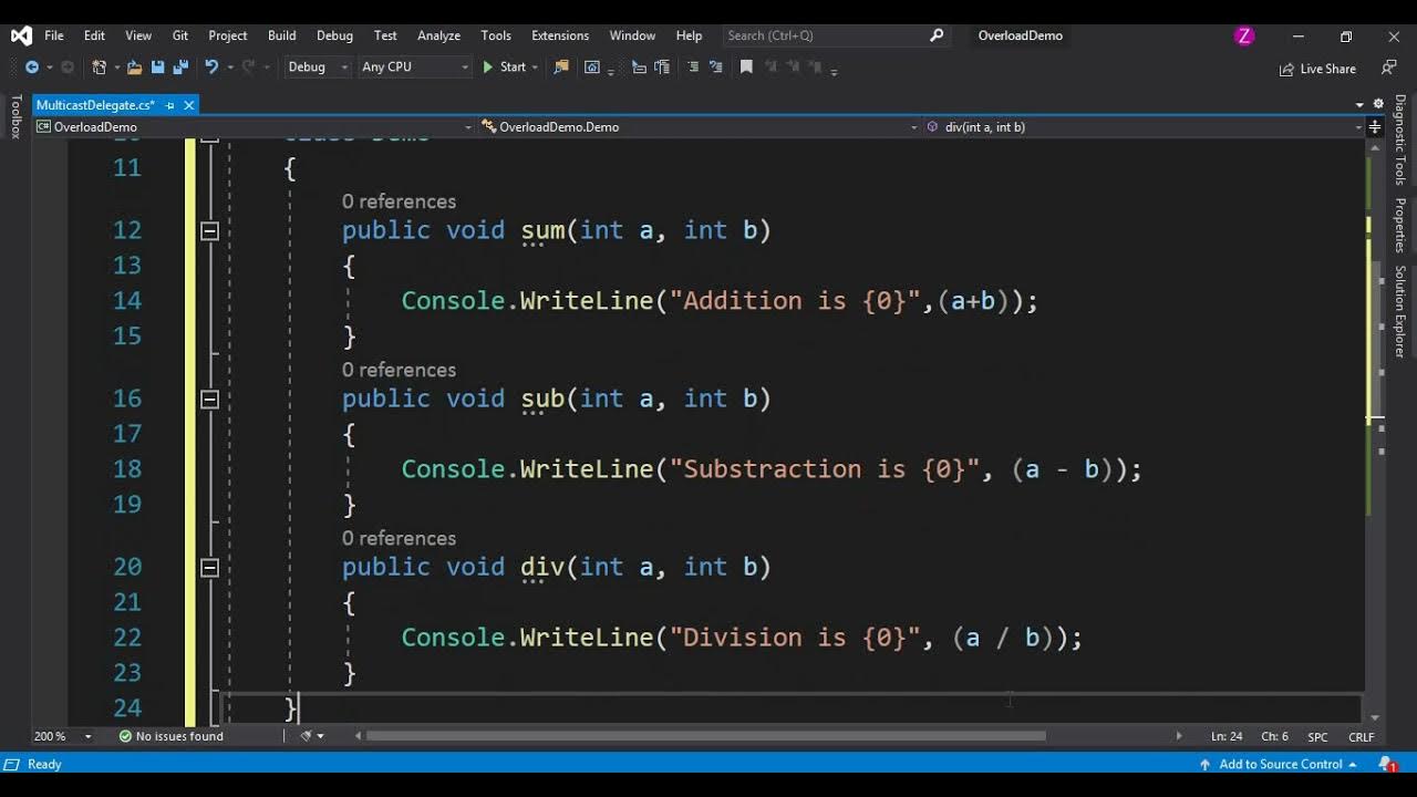 Delegate | Single Cast Delegate | Multi Casting Delegate - YouTube