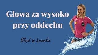 Błąd w kraulu.Głowa za wysoko przy oddechu