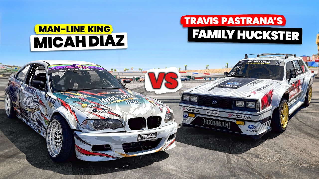 862-сильный Family Huckster Трэвиса Пастраны против BMW Shred Machine Мики Диаса | Gymkhana Grid ...