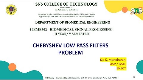 Chebyshev Low Pass Filter Problem