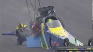 Top Fuel Pilot Sidnei Frigos Engine Explodes At The 2014 Winternationals