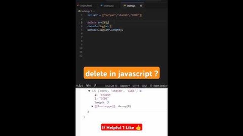 delete in javascript | javascript delete | javascript interview question #shorts #coding #js
