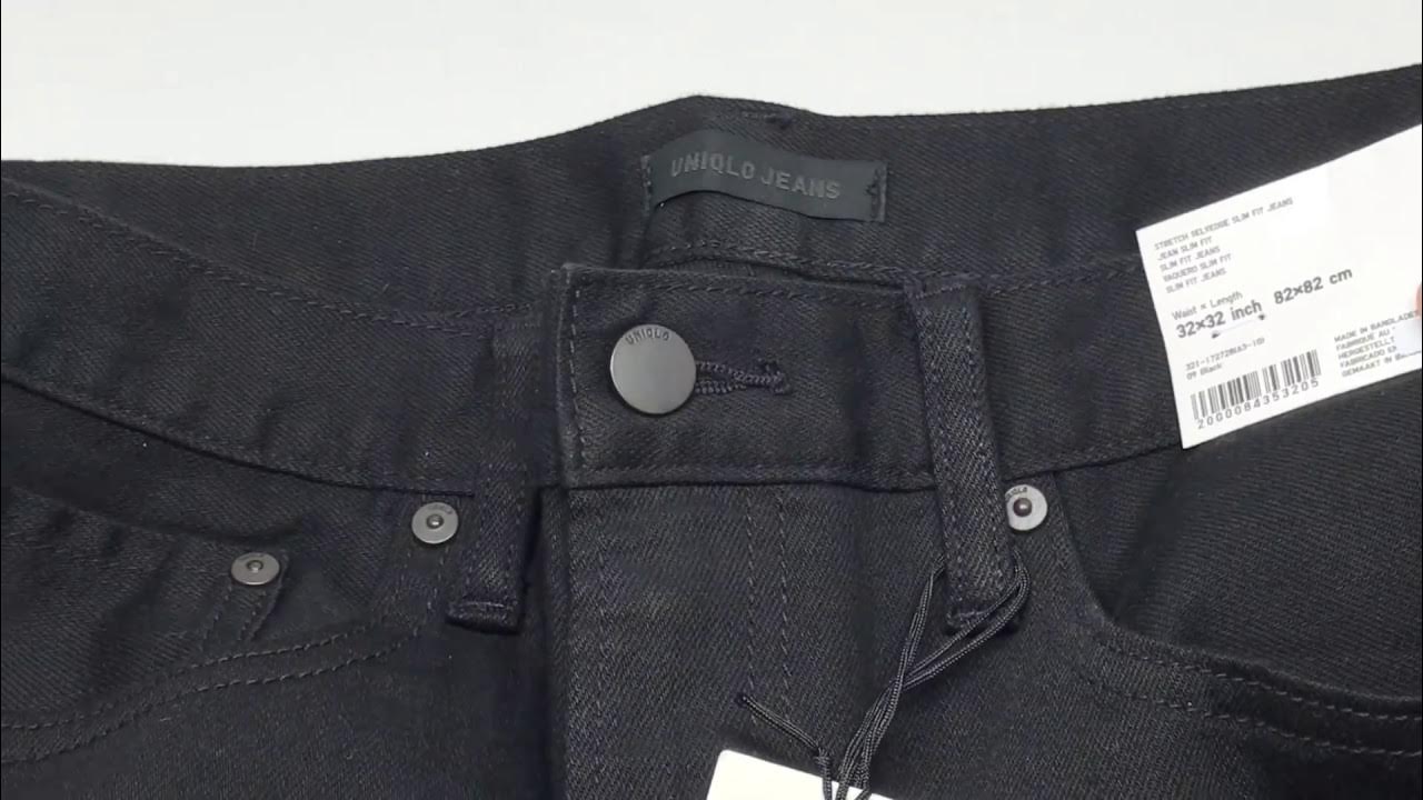Uniqlo Men Stretch Selvedge Slim-Fit Jeans Black 🤘🏼 - YouTube