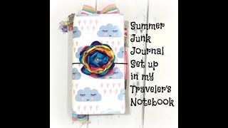 Summer Junk Journal Set Up in my Traveler's Notebook