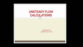 Unsteady State Flow