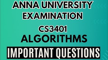 CS3401|Algorithms|Important Questions 💯💯💯|@Toppersacademytamil