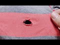 How to fix a hole on a t-shirt beautifully using only a needle and thread