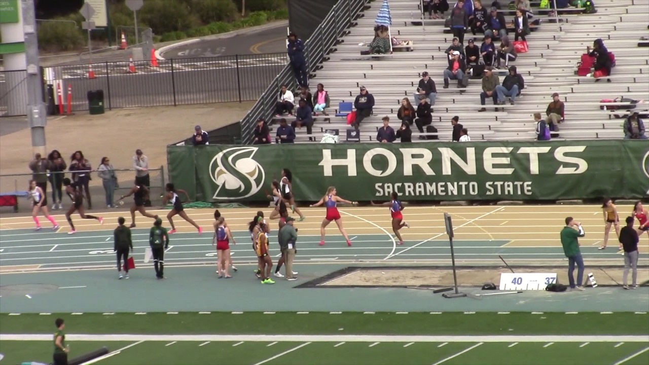 2017 Sac State Classic - girls sprints, hurdles, relays - YouTube