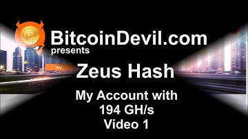 Zeushash.com / Bitcoin Cloudmining / 194GH/s Account / Payout proof / 11/12/15 Video 1