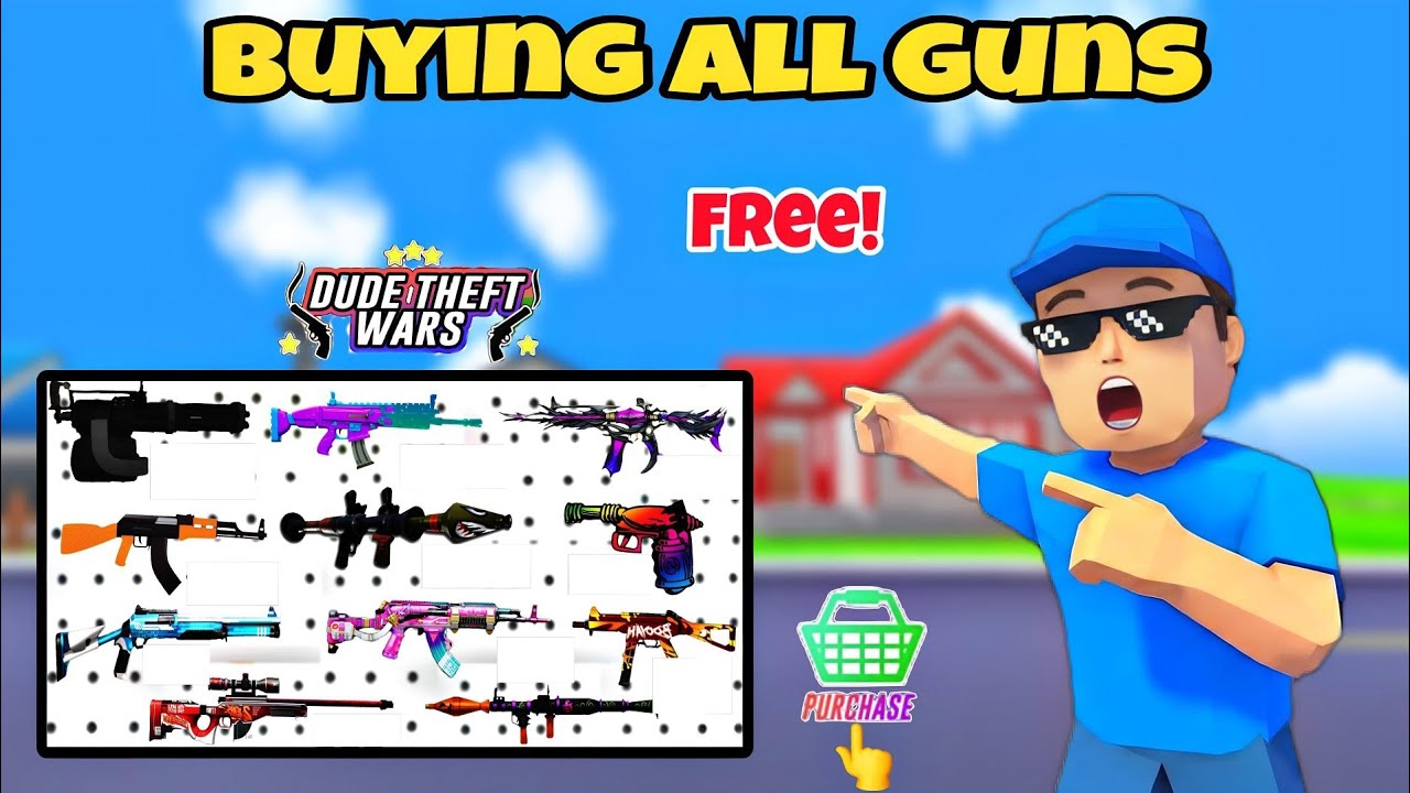 How To Buying All Free Weapons Or Guns in Dude Theft Wars.😱🤩