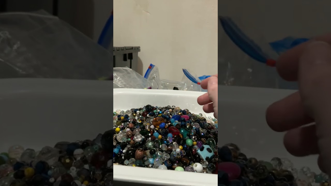 Let’s try glass beads 🤩 so many beautiful beads 😍 #beads #glass #handmade #sorting 