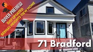Buyer Preview: 71 Bradford Street San Francisco Renovated Bernal Heights View - 4K
