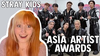 stray kids AAA 2025 performance reaction [beep, walkin' on water, bounce back & ceremony!)