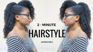 NATURAL HAIRSTYLE ON 4C BLACK NATURAL HAIR- 2 Minute Romantic Updo (05)