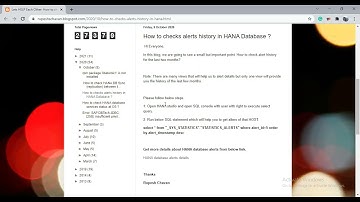 How to checks alerts history in Hana database ?