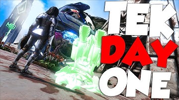 Upgrading our Busted Reworked Cave to TEK DAY 1!! - ARK PvP