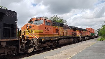NS 25A with two BNSF engines trailing in Charlottesville Virginia