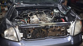 Снятие двигателя 1GR-FE Toyota Prado 120