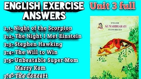 Std 10 English Unit 3 All chapters Exercise Answers 2020 Unknown Publisher