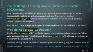 Details Dynamically Creating a Single Table with SQLAlchemy AsyncIO News
