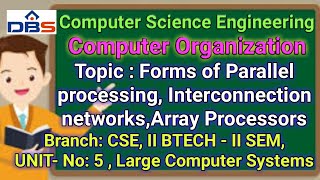 Computer Organization,Large Computer Systems,Forms of Parallel processing, Interconnection networks,