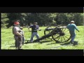 Target shooting with a Civil War Whitwirth cannon