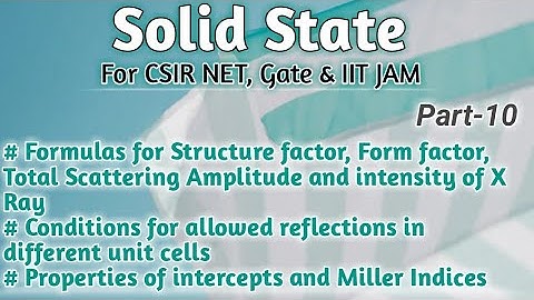 Solid State CSIR NET |Gate | IIT JAM| Part-10