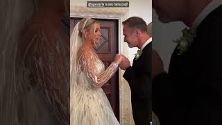 BRIDE REVEALS HER WEDDING DRESS TO HER DAD 🥹 #emotional